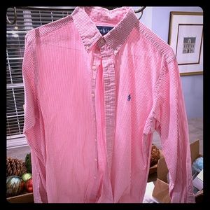 EUC Ralph Lauren polo button down shirt red L